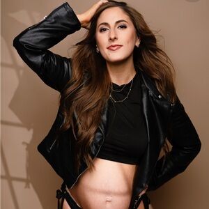 SHEIN Black Leather look jacket